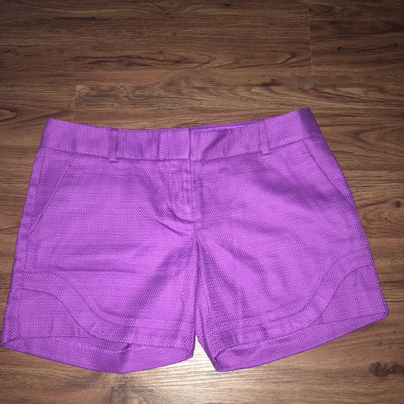 The Limited Pants - The Limited Twill Shorts Size 2 Purple Flat Front  NWT 5” Fun Stitching